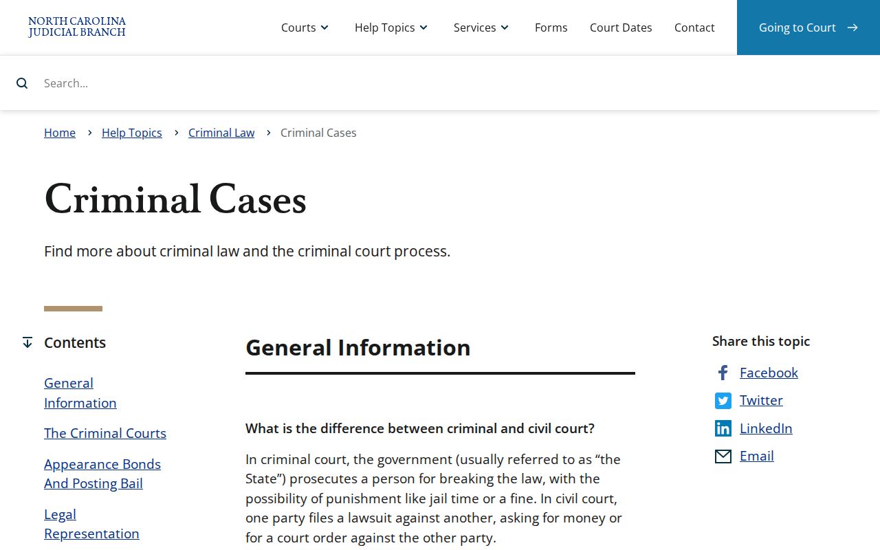 Davidson County criminal court case process information