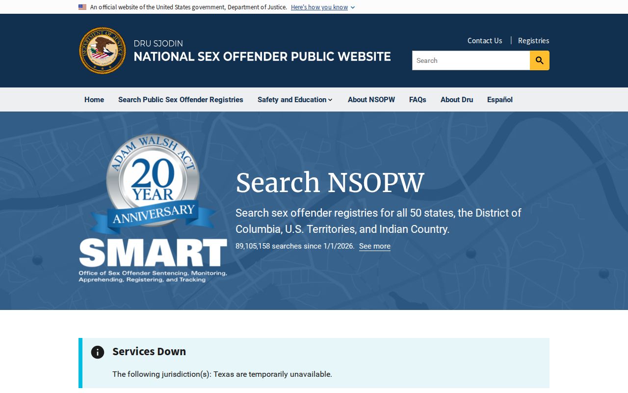 Davidson County sex offender lookup through the national registry