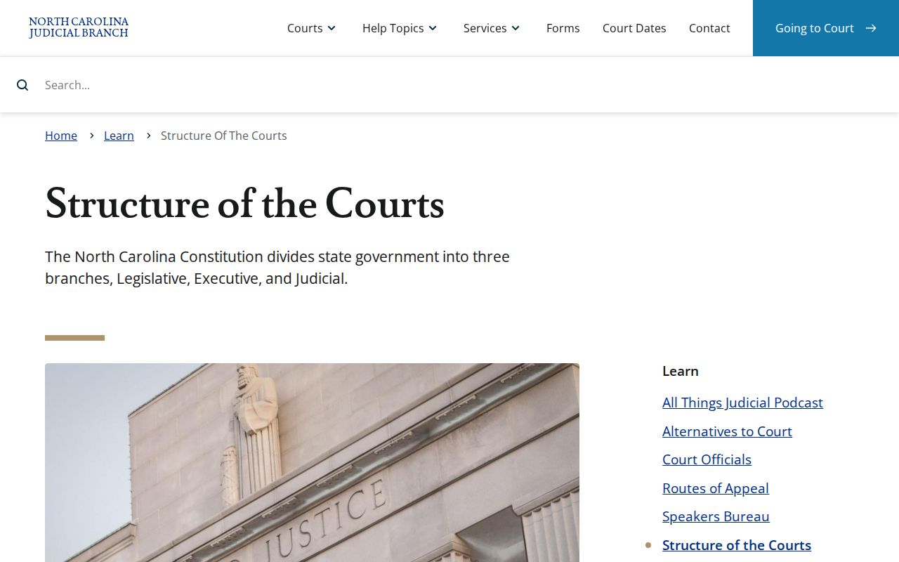 Thomasville criminal court records within the North Carolina court structure