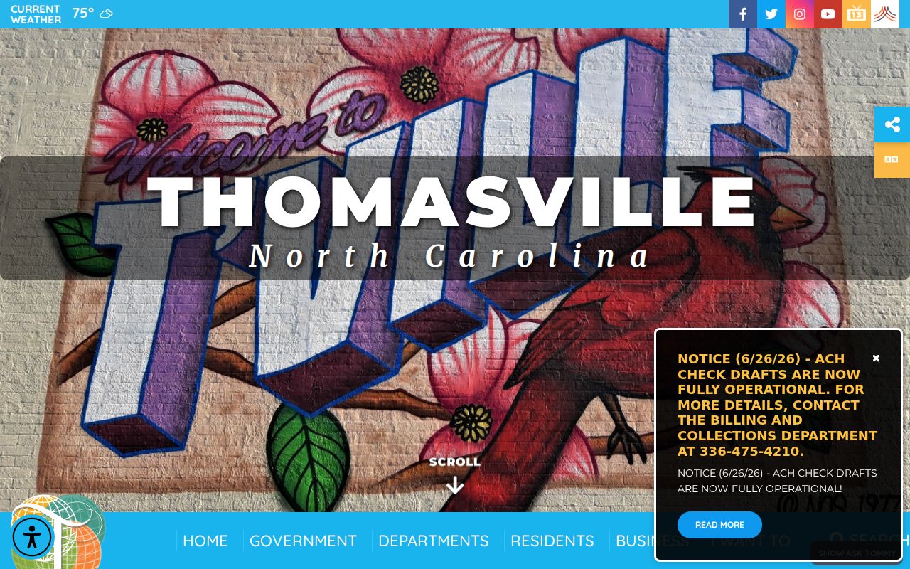 Thomasville criminal records source on the official city website
